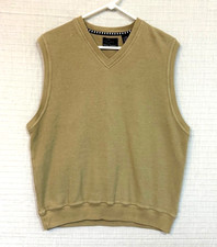 EUC Greg Norman Collection Sz L Sleeveless Tan Sweater Vest, 100 Cotton