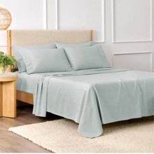 Purely Organic 300 TC 6 PC 100 Turkish Organic Cotton King Sheet Dusty Blue