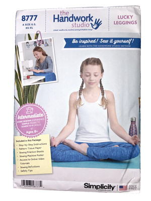 Simplicity 8777 Girls HANDWORK STUDIO -Leggings -Learn to Sew Pattern  XS-XL