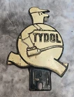 Vintage Original 1930s Tydol Man License Plate Topper Advertising Gas Oil Sign