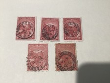 Tasmania 1d Red Mount Wellington Seven Seas 11,qty 5 Launceston cancel