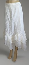 Vtg LAUREN Ralph Lauren GREAT PLAINS Eyelet Ruffle Prairie Maxi White Skirt-Sz 4