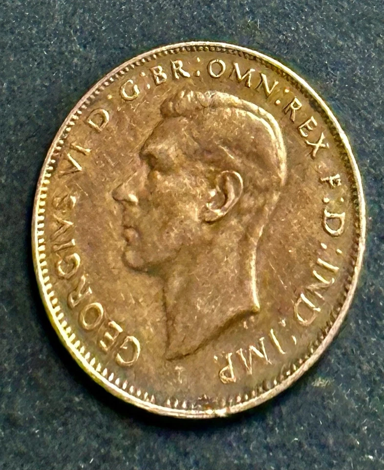 1942 AUSTRALIA 🇦🇺 1/2 Penny George VI Long Reverse Denticles 1942#172 - Image 3 of 4