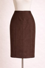 Vintage Silk Club 100 Silk Brown Paneled Pencil Skirt P10