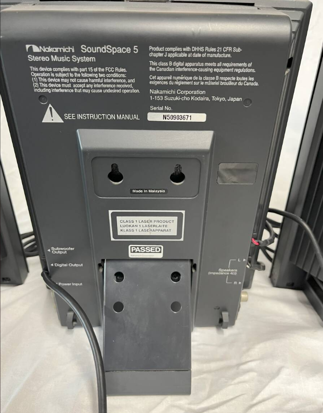 Nakamichi SoundSpace 5 Japan 3-CD Changer Stereo System FM/AM