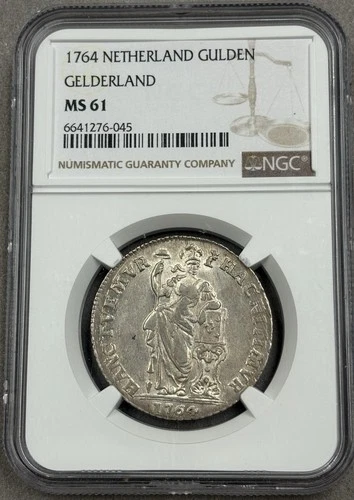 1764 Netherlands Gelderland Silver Gulden NGC MS61
