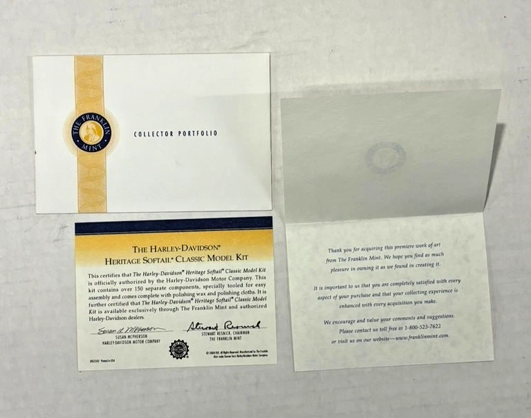 Franklin Mint 2000 Harley Davidson Heritage Softail Die Cast Assembly Kit NIB - Image 4 of 4