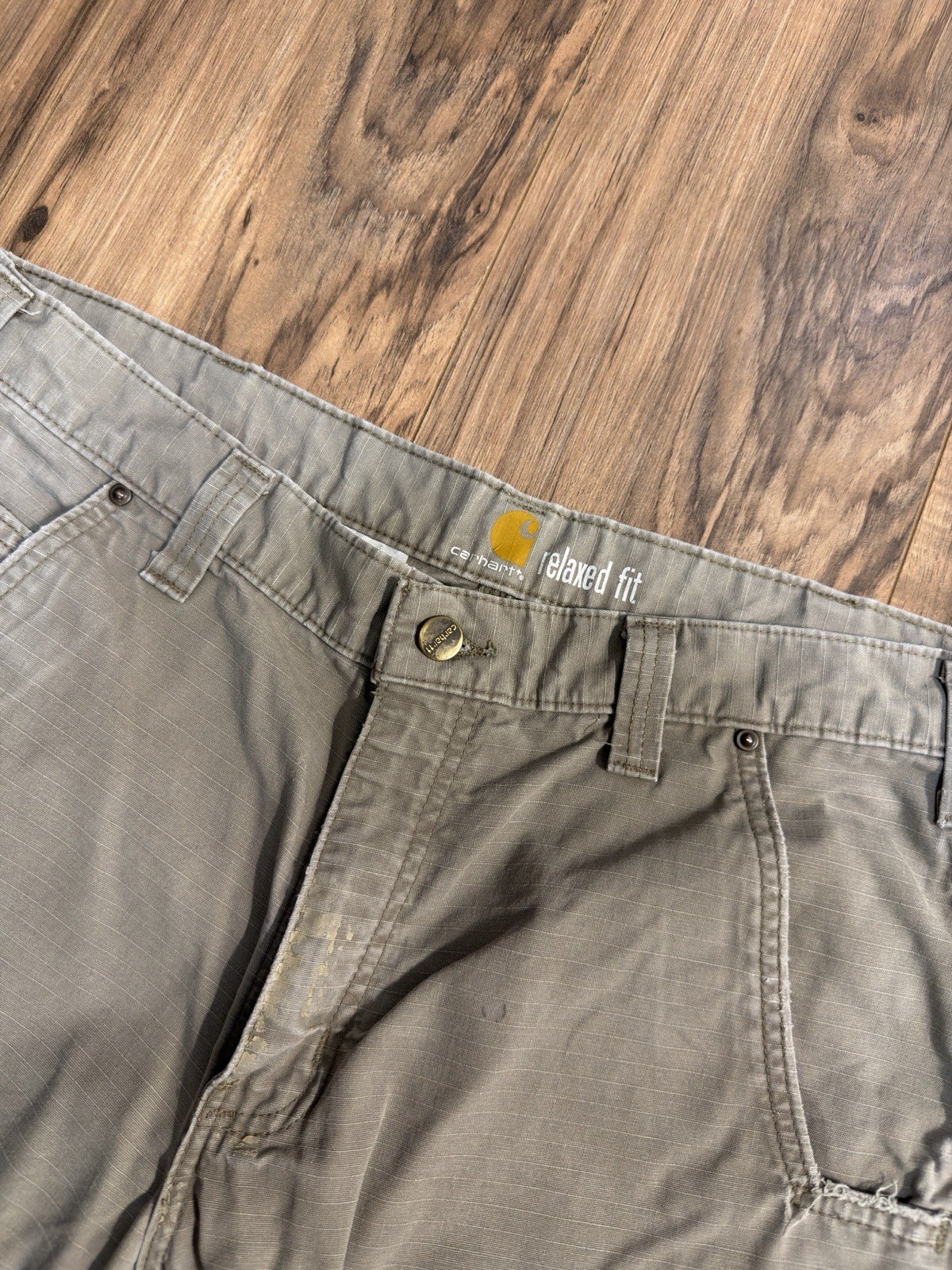 Carhartt Relaxed Fit Cargo Pants 34X32 Beige Dark Tan Workwear Utility B342-DES thumbnail 6