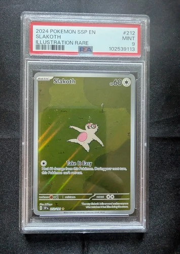 Pokémon TCG Slakoth 212/191 IR - Surging Sparks - PSA 9 (MINT) w/ FREE SHIPPING