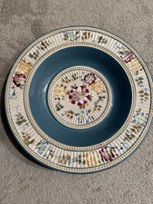 Villa Flora Hand Painted Floral Plate Vintage Ceramic Wall Decor Dish
