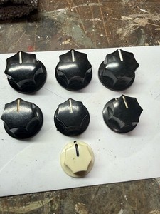 Fender Black Jazz Bass Guitar Skirted Control Knobs