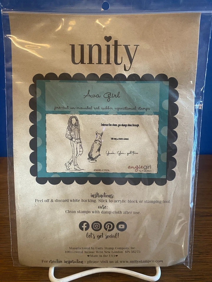 New Ava Girl & Dog Rubber Stamp by Unity Stamp Company Rare - Image 3 of 4