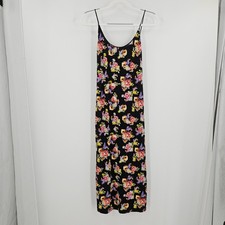 Alice + Olivia Delora Spaghetti Strap Midi Dress Black Floral Slip Cottagecore 8