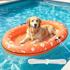 60''X35'' Inflatable Dog Pool Float Raft with Handle Rope, Tear-Resistant Pet