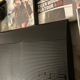 Sony PlayStation 3 Console 500GB PS3 Slim + Controllers + 7 Games + Cords Tested