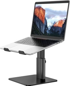 LSX6N Laptop Stand by BESIGN - Ergonomic Adjustable Notebook Riser Holder, Black