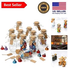 Versatile 3.4 oz Glass Jars with Cork Lids   Perfect for Spices  Decor