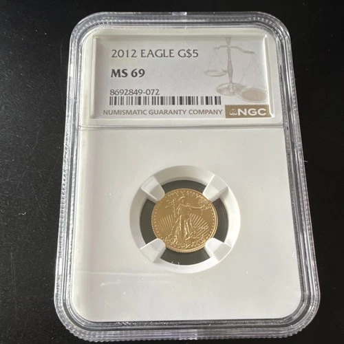 U.S. Mint American Eagle $5 Gold Coin 2012 MS 69 NGC Certified