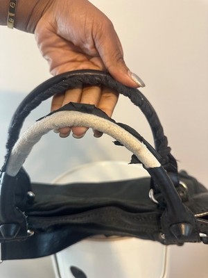 BALENCIAGA Black Lambskin Leather Giant Brogues Motorcycle City