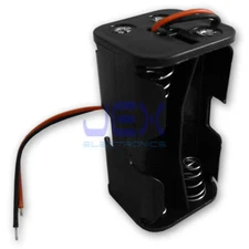 Four/4X AA DIY Battery Holder Case Box Base 6V/5V Volt With Bare Wire Ends