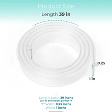 Framed Shower Door Bottom Seal Strip 1/4"Sweep 36"Long Angled T Drip Clear Vinyl