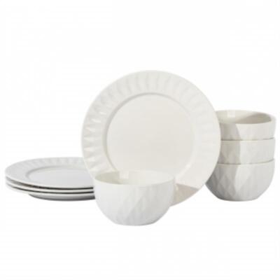 Gibson Home Fine Ceramic Piece Dinnerware Set In White