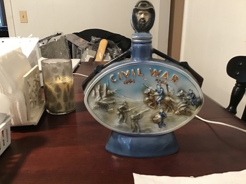 Vintage 1961 Jim Beam Civil War Centennial Jackson And Lee Whiskey Decanter - Picture 2 of 2