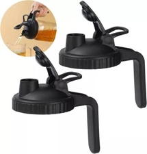 2 Pack Mason Jar Pour Spout Lids Plastic Pitcher Flip Top For Wide Mouth Jars