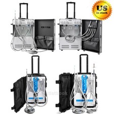 Portable Dental Mobile Delivery Unit Cart Air Compressor Suction System 4Hole