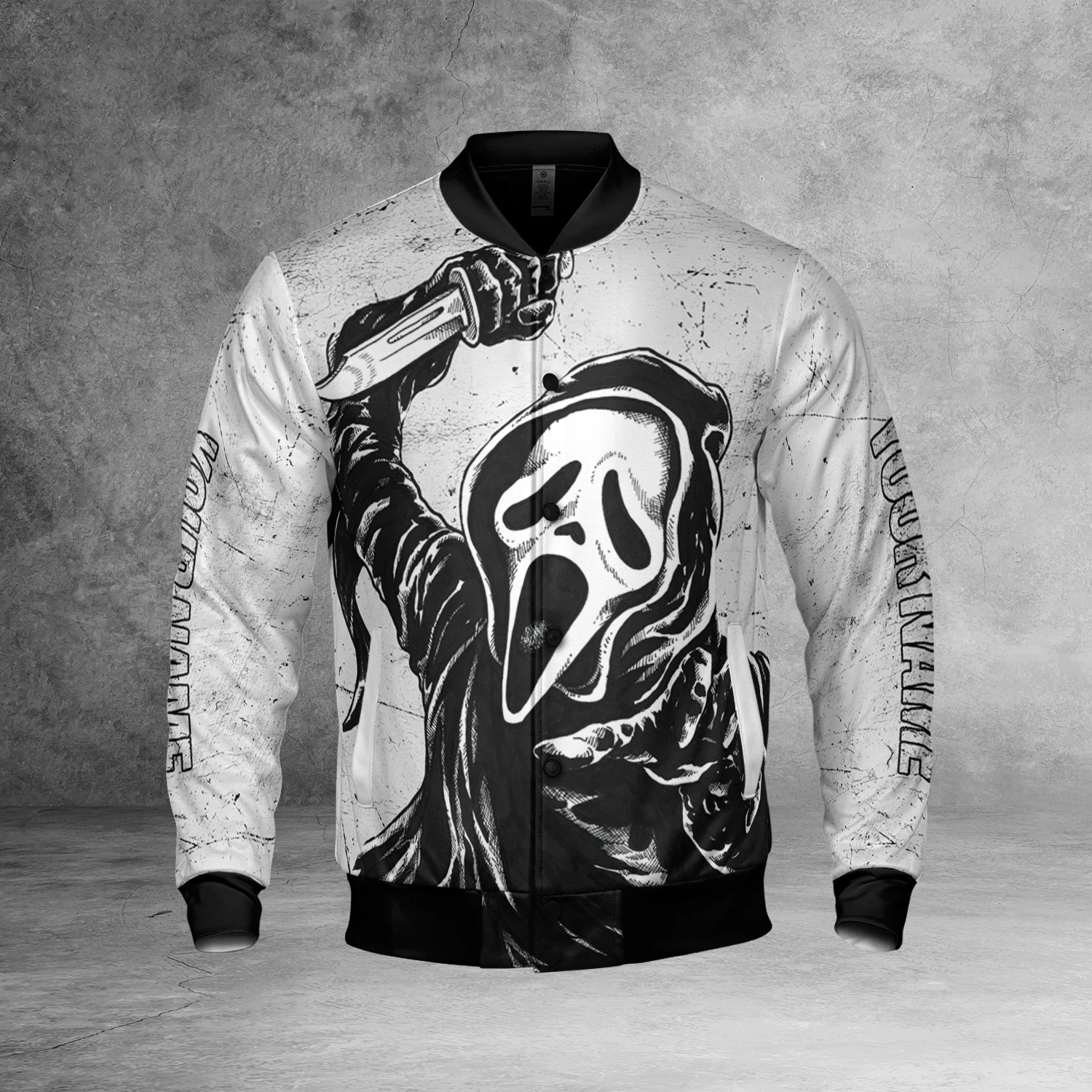 Personalized Horror Scream Ghostface Straight Outta Woodsboro Jacket