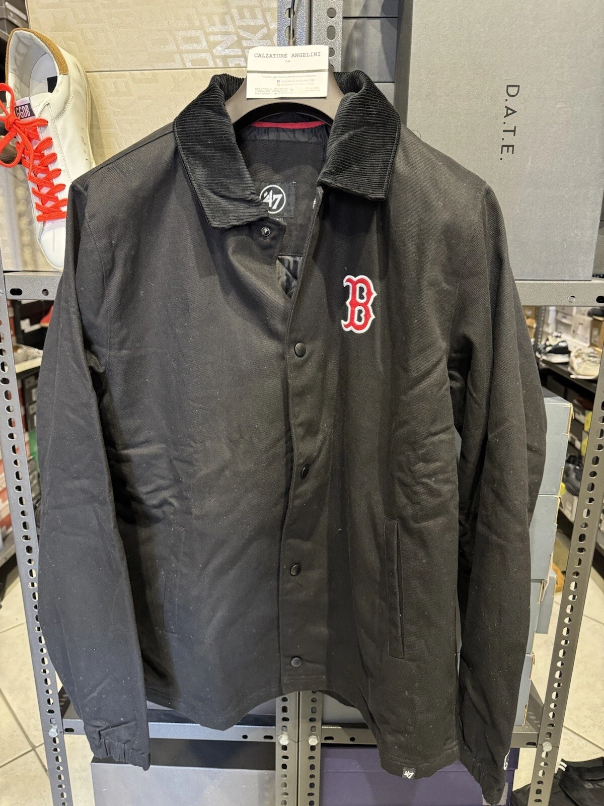 47 Let Your Out Jacket Boston Red Sox Jet Black Men Velvet Collar Size M