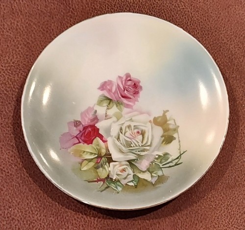 CT Altwasser Vintage Plate Hand Painted Floral 6 3/4" Germany Flowers Roses