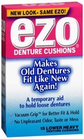 6 Pack- Ezo Denture Cushions Lower Heavy 15 Each 6 Pack- Ezo Denture Cushions Lower Heavy 15 Each
