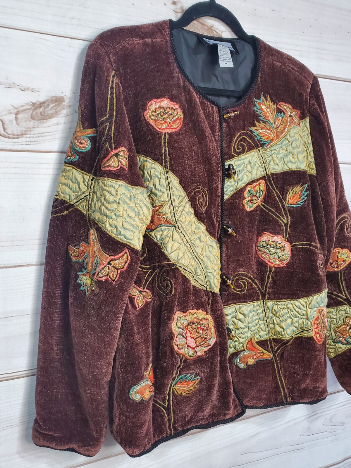 Indigo Moon Artsy Tapestry Patchwork Jacket Blaze… - image 3