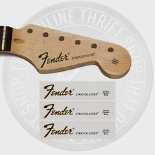 Fender Strat Waterslide Guitar Neck Headstock Decals Set of 3 