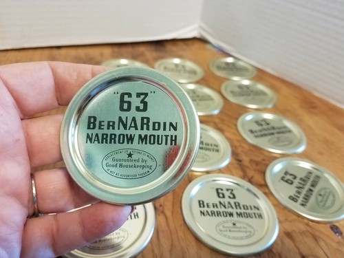 12 Bernardin No. 63 Narrow Mouth Canning Jar Lids PRIMITIVE Display - Picture 4 of 6