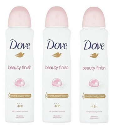 3 Dove Beauty Finish Antiperspirant & Deodorant Spray, 150ml/5 oz. for Women