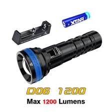 XTAR D06 1200 Flood Beam Scuba Diving Flashlight Torch