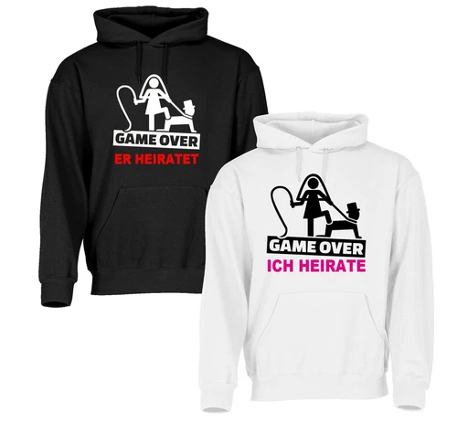 JGA Junggesellenabschied KAPUZEN PULLI HOODIE Hochzeit Party Herren *GAME OVER*  - Bild 1 von 4