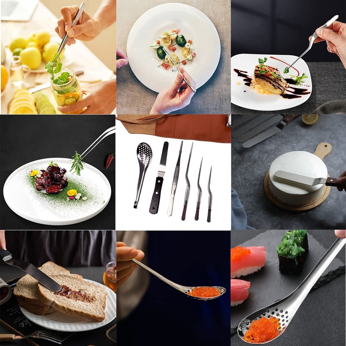 Professional Chef Plating Food In Restaurant Kitchen, Culinary Art Black Chef