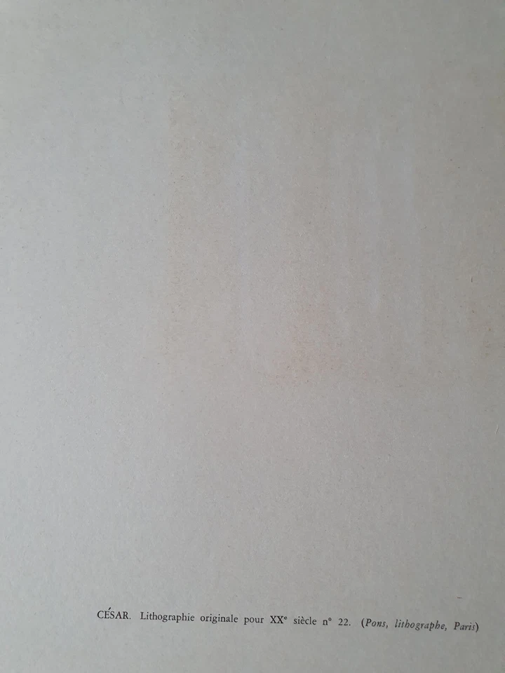 Lithographie orig Cesar Baldaccini Abstrait Sculpture Compression XXèm siècle 63 - Photo 3/3