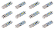 12Pcs LED USB 5VDC Mini Plug-In Emergency or Night Light Cool White 12X
