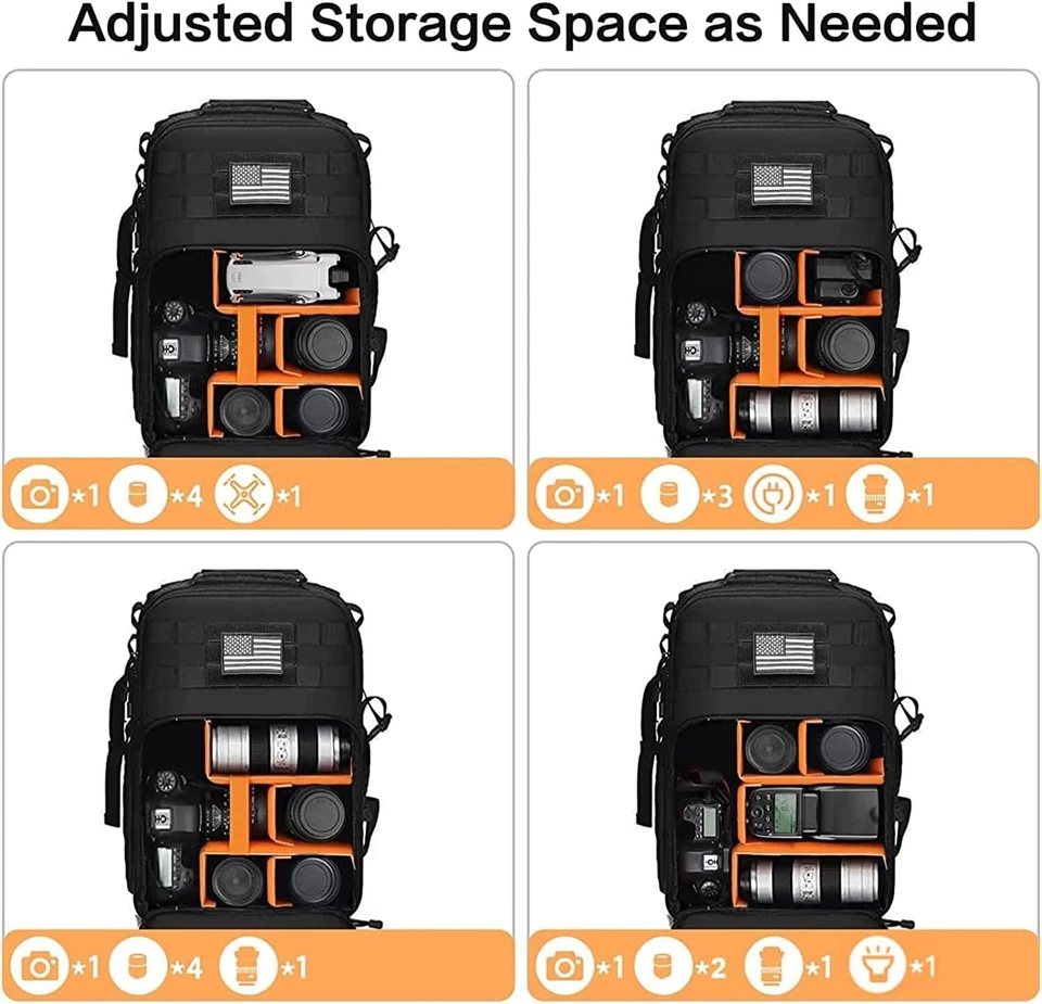15-16 Inch Camera Backpack Bag Waterproof Mirrorless Photography Hardshell Case - Image 3 of 4