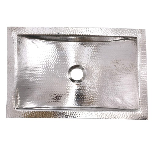 Fregaderos Nantucket TRS martillados a mano acero inoxidable rectangular fregadero de baño - Imagen 2 de 3