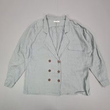 Posse Australian Womens Jacket Green Xl Linen Long Sleeves Blazer