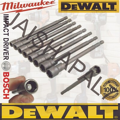 Dewalt Impact 8pc 150mm Long Magnetic Hex Bit 6 to 13m Driver Drill ...