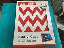 ACCELLORIZE iPAD AIR CASE - RED WHITE CHEVRON...