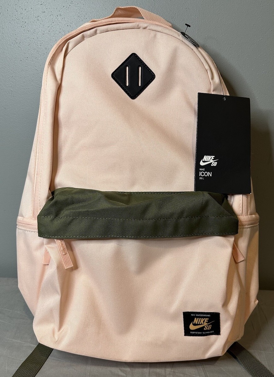 Nike SB Icon Skateboarding Backpack Coral/Olive BA5727-664 NWT