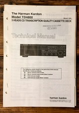 HK Harman Kardon TD-4800 TD-4800 Cassette Service Manual Original 