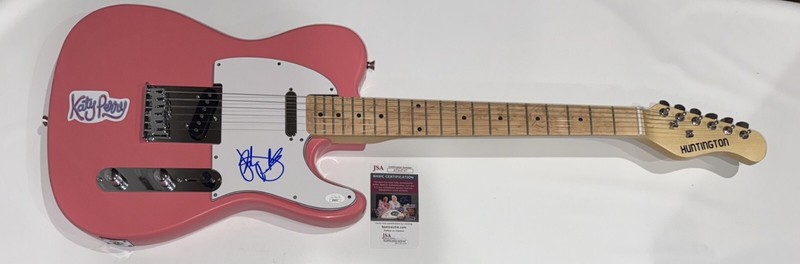 KATY PERRY SIGNED PINK ELECTRIC GUITAR TEENAGE DREAM AUTOGRAPHED JSA COA